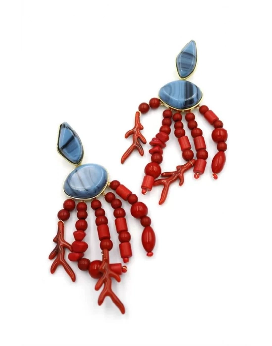 Mercan Küpe - Kırmızı