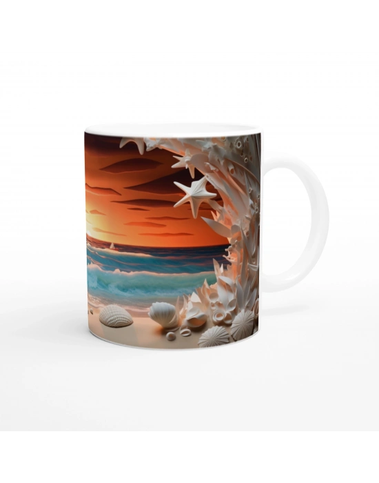 Mercan Mağarasında Gün Batımı Temalı Kupa Bardak