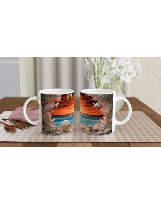 Mercan Mağarasında Gün Batımı Temalı Kupa Bardak