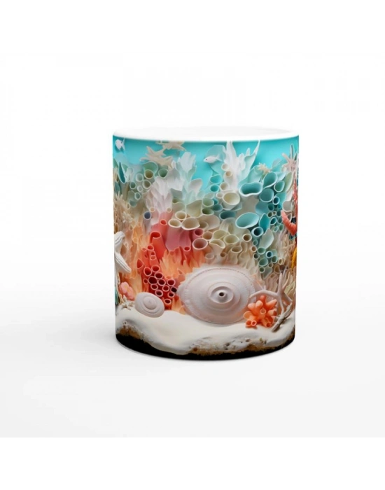 Mercan Ormanında Deniz Yıldızı Kupa Bardak