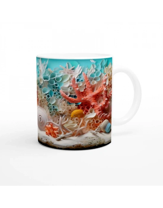 Mercan Ormanında Deniz Yıldızı Kupa Bardak