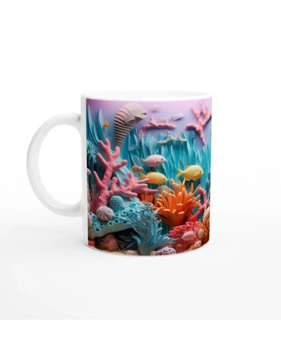 Mercan Ormanında Yüzen Renkler Kupa Bardak