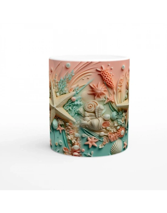 Mercanlar Arasında Deniz Yıldızı Temalı Baskılı Kupa Bardak