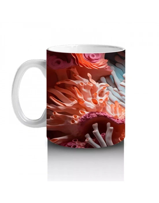 Mercanlar Arasında Yüzen Palyaço Balığı – Baskılı Kahve Kupası