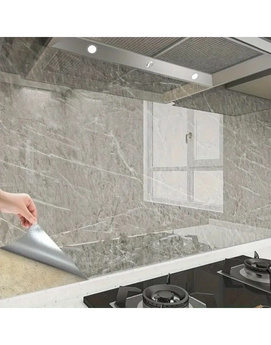 ®  Mermer Desenli Sticker Folyo Atina Grisi 60CM*5MT