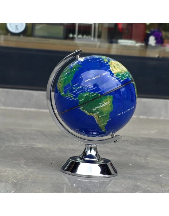 Metal Ayaklı Mavi Dünya Küresi