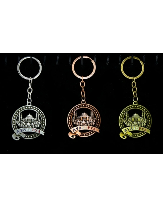 Metal Ayasofya Anahtarlık Yuvarlak Tasarım