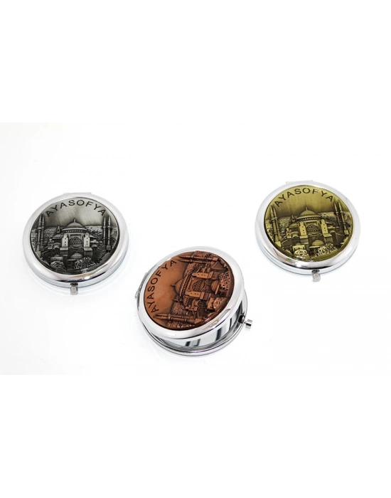 Metal Ayasofya Kabartmalı El Aynası