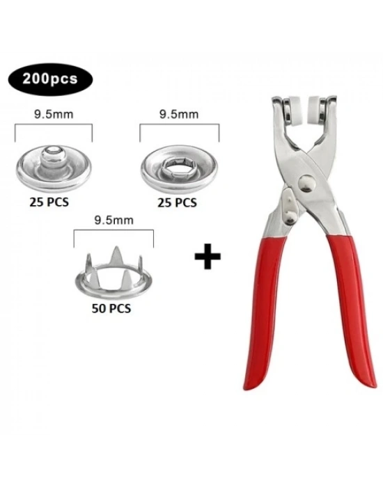 Metal Çıtçıt Pensesi ve Düğme Seti