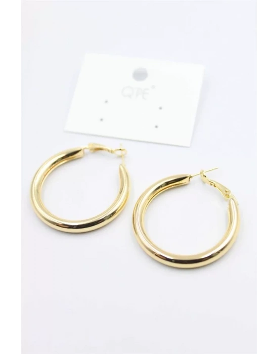 Metal Halka Küpe 3cm - Altın