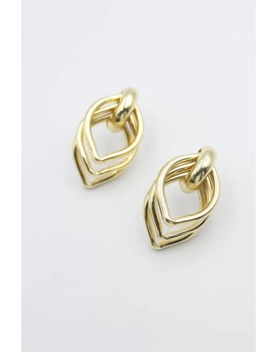 Metal Halka Küpe - Altın