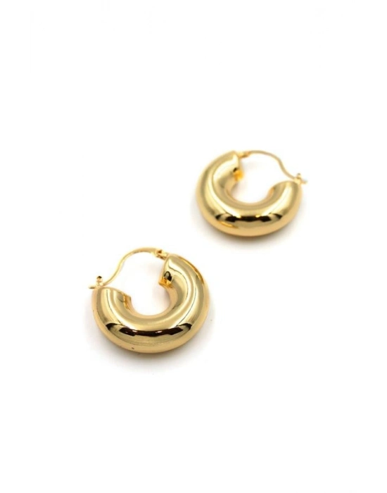 Metal Halka Küpe - Altın