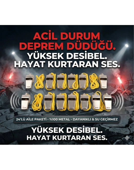 Metal Ipli Hakem Ve Deprem Düdüğü (24lü)