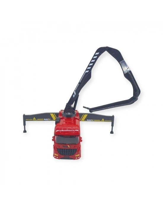 Metal İtfaiye Arabası - Söndürme Vinçli 26cm - 706-43