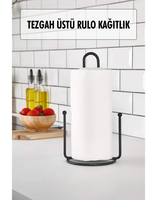 Metal Kağıt Havluluk & Dik Havlu Peçetelik Siyah 28 Cm