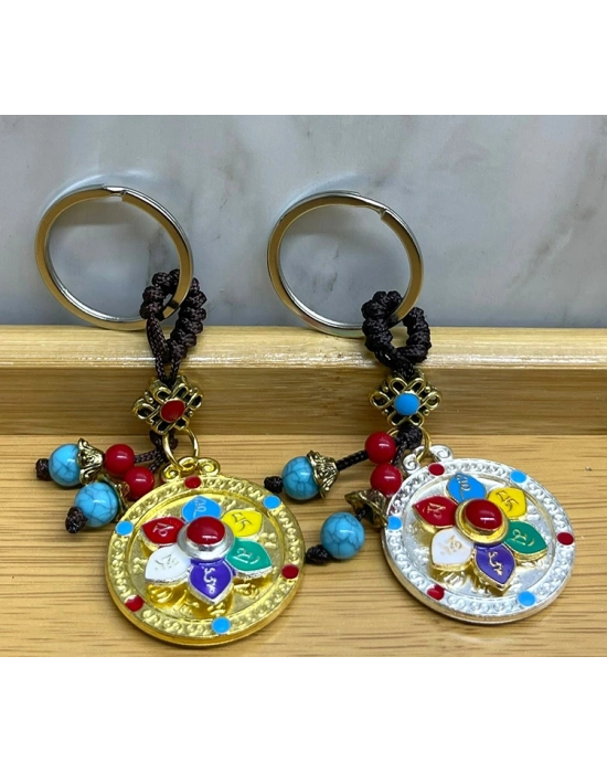 Metal Lotus Tılsımlı Şans Anahtarlık