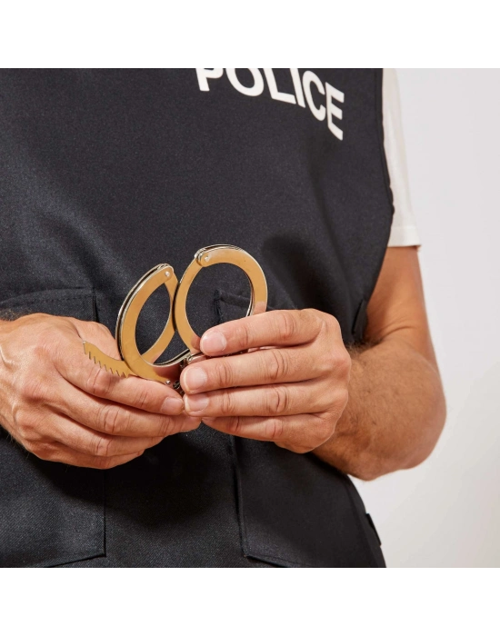 Metal Malzemeden İmal Anahtarlı Oyuncak Polis Kelepçesi