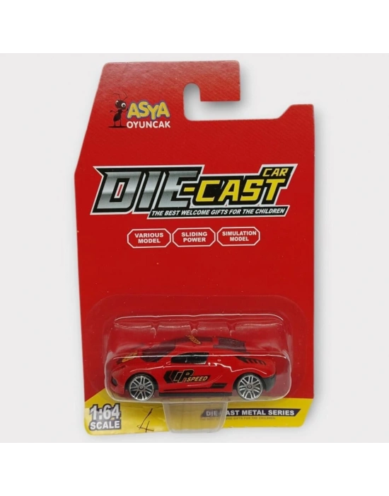 Metal Mini Arabalar  8 cm - Kırmızı - 4