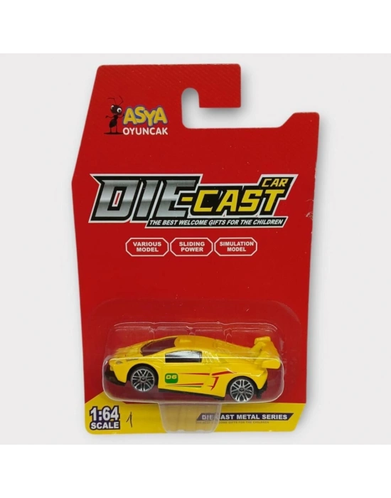 Metal Mini Arabalar  8 cm - Sarı - 1