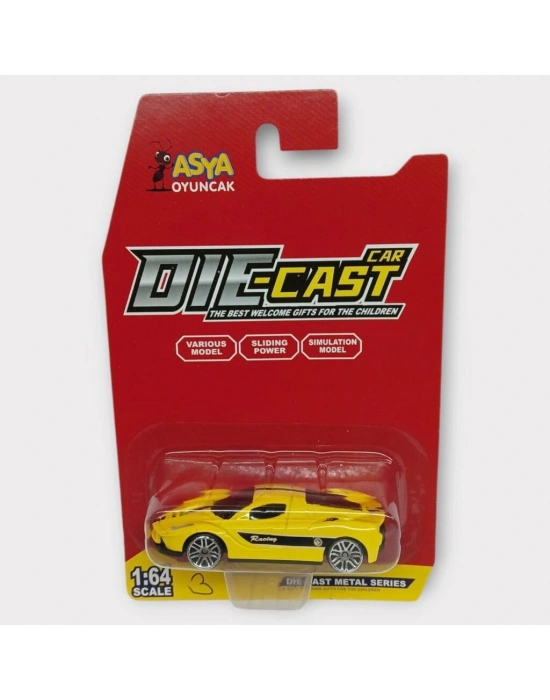 Metal Mini Arabalar  8 cm - Sarı - 3