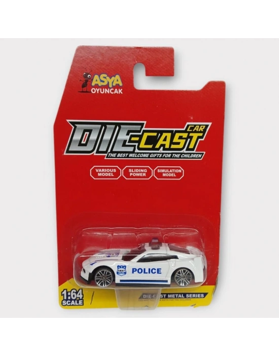 Metal Mini Polis Arabası  8 cm - Polis - 1