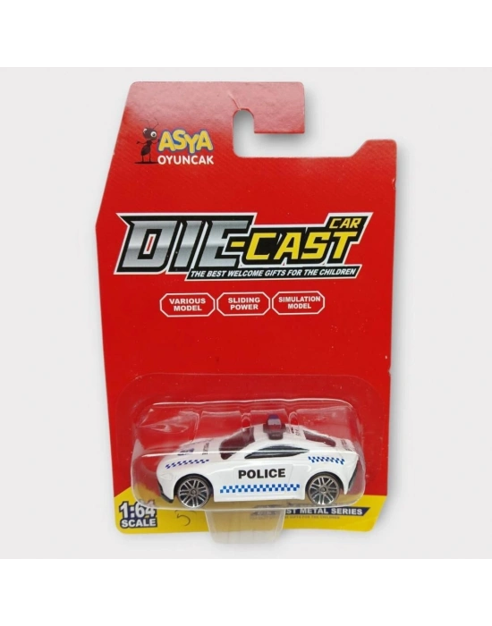 Metal Mini Polis Arabası  8 cm - Polis - 5