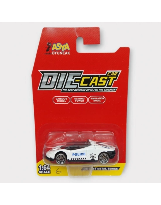 Metal Mini Polis Arabası  8 cm - Polis - 6