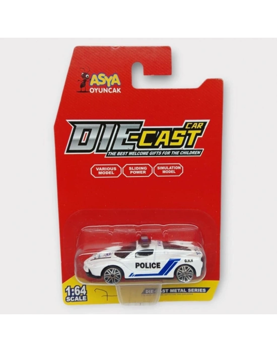 Metal Mini Polis Arabası  8 cm - Polis - 7