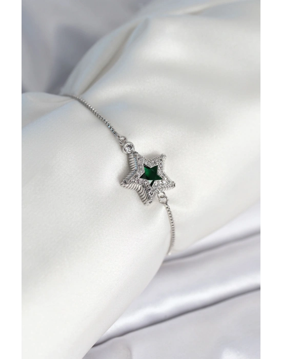 Yıldız Model Asansörlü Gümüş Renk Kadın Bileklik