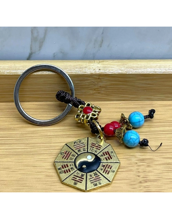 Metal Renkli Yin Yang Anahtarlık