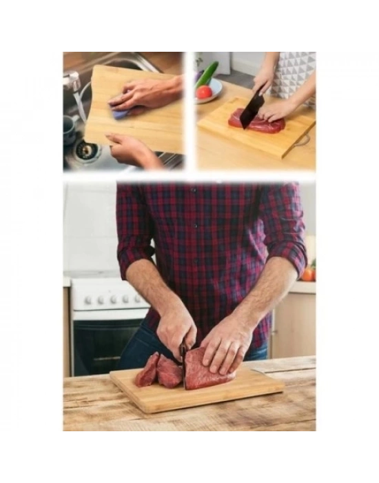 Metal Saplı Bambu Kesim Panosu