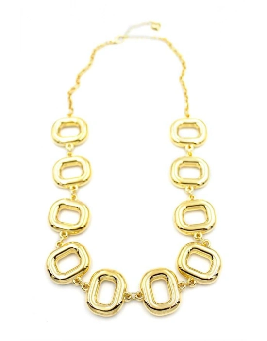 Metal Şekilli Kolye - Altın