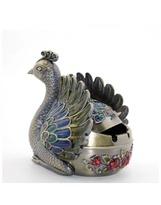 Metal Tavuskuşu Figürü Küllük