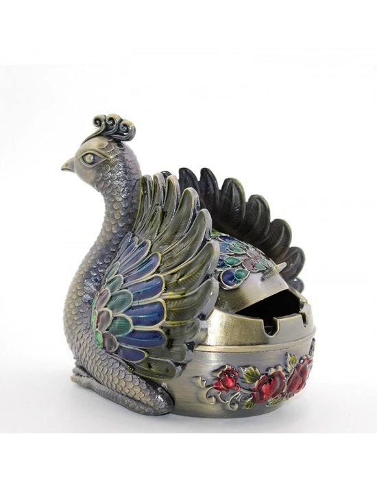 Metal Tavuskuşu Figürü Küllük Alk1663