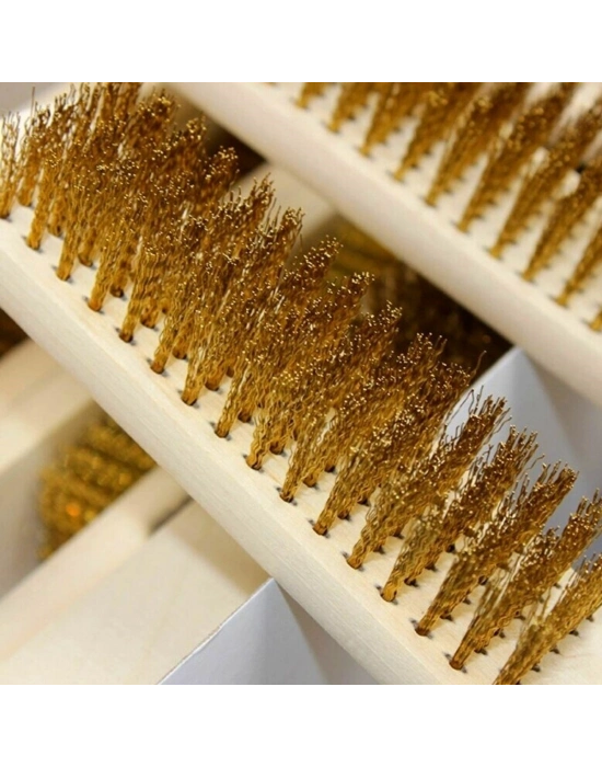 ®  Metal Telli Fırça Ahşap Saplı Pas Kir Sökme Temizleme Fırçası