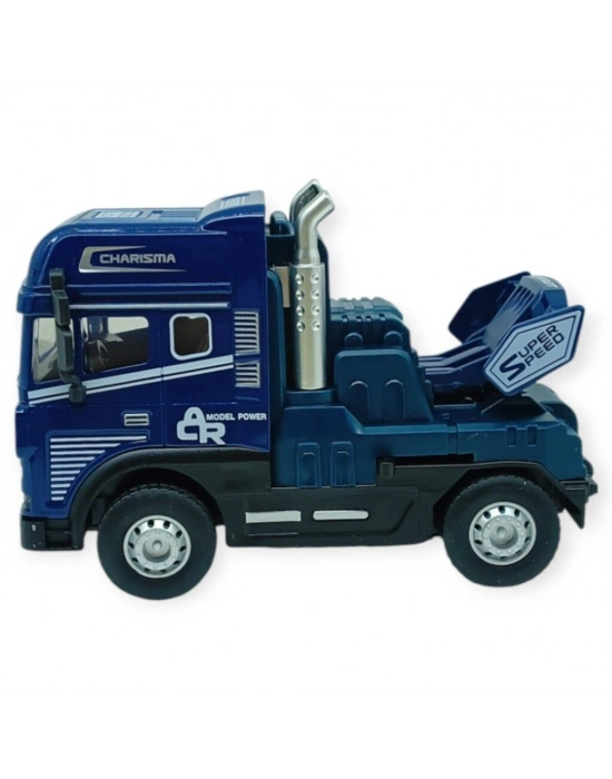 Metal Tır 1:24 - Sesli Işıklı Tır 13 cm - Lacivert