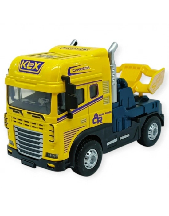 Metal Tır 1:24 - Sesli Işıklı Tır 13 cm - Sarı
