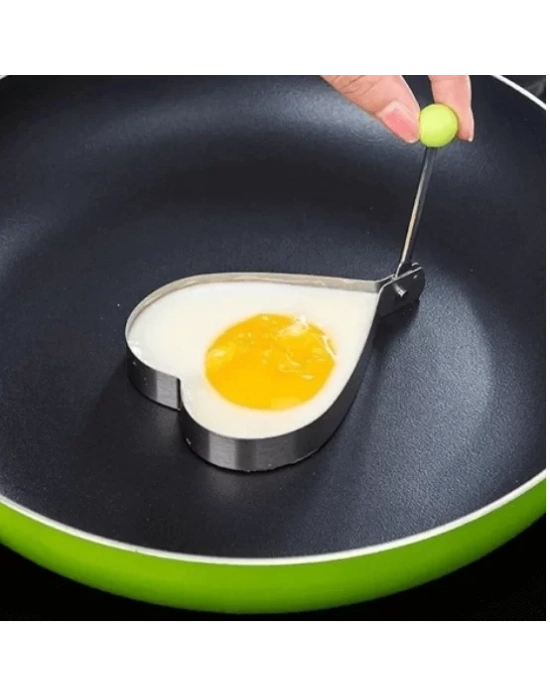 Metalik Kalp Şeklinde Metal Omlet Yumurta Ve Krep Kalıpları