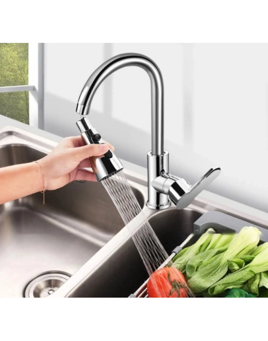 Metalik Musluk Başlığı 3 Fonksiyon