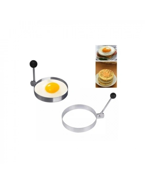 Metalik Yuvarlak Omlet, Yumurta ve Krep Kalıbı