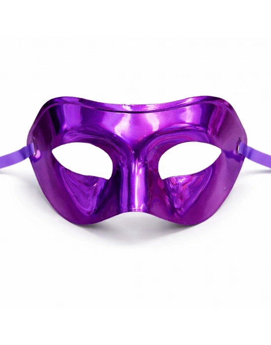 Metalize Parlak Parti Maskesi Mor Renk 16x7 cm