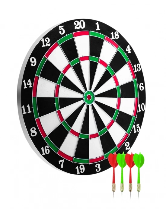 ® 12 İnç Dart Tahtası 4 Adet Metal Uçlu Dart Oku Kolay Montajlı