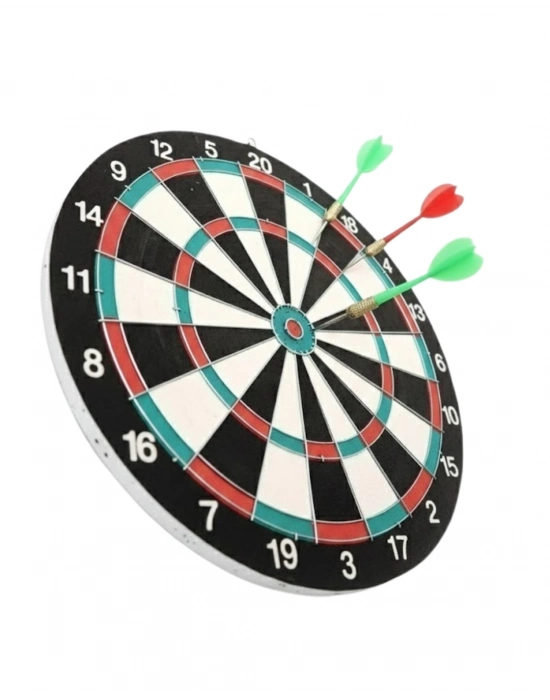 ® 17 İnç Dart Tahtası Şık Tasarım Dayanıklı Yapı ve Dart Oku Hediyeli