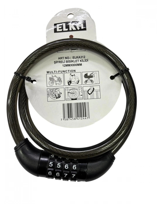 ® Elka 312 Şifreli Bisiklet Kilidi 80 cm