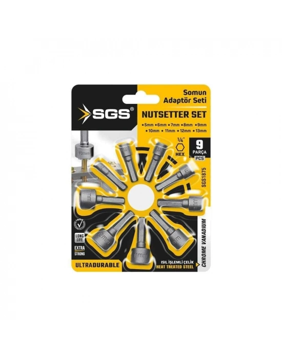 ® Sgs 1875 Somun Adaptör Seti 9 Parça
