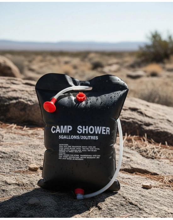 ® Taşınabilir Kamp Duşu Solar Isıtmalı 20 Litre Su Kapasiteli Hijyen Çözümü