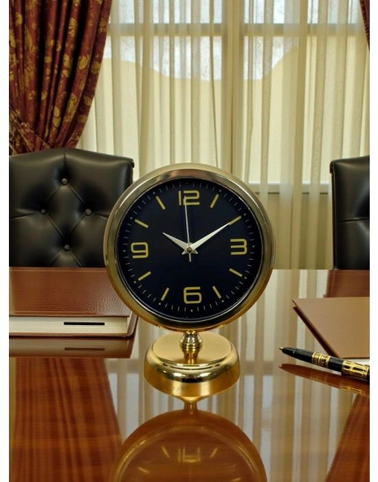 ® Midnight Gold 25 x 20 Cm Metal Masa Saati