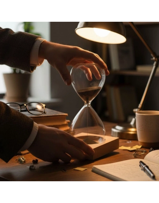 ® Mıknatıslı Cam Kum Saati – Dekoratif Metal Tabanlı, Manyetik Kum Akışlı Masaüstü Zaman Ölçer