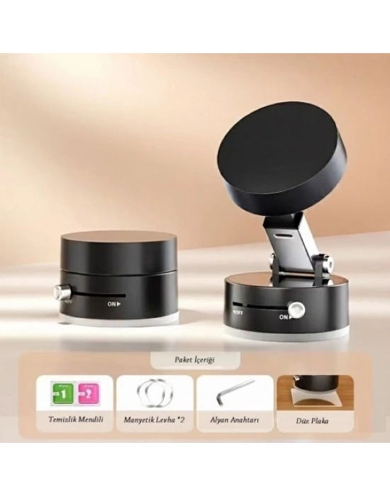 Mıknatıslı Katlanabilir Telefon Tutucu - Torpido ve Cam Uyumlu