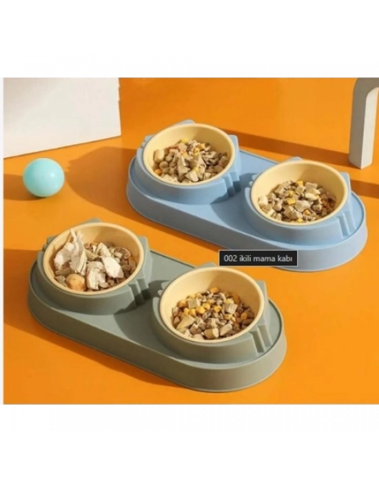 Mikopet Çift Bölmeli Mama ve Su Kabı